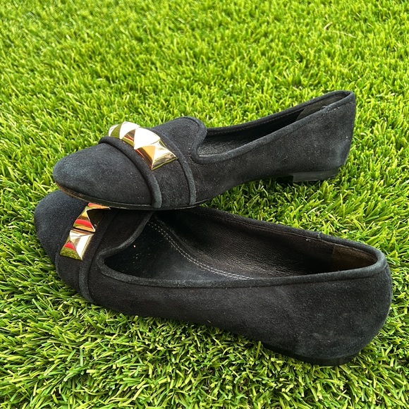 Tory Burch Asher Flat size 5 1/2 black suede loafers - Picture 4 of 13